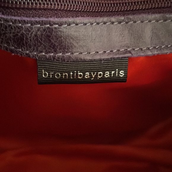 Brontibay Paris Purple Leather and Gold Bowling Handbag - Picture 10 of 13